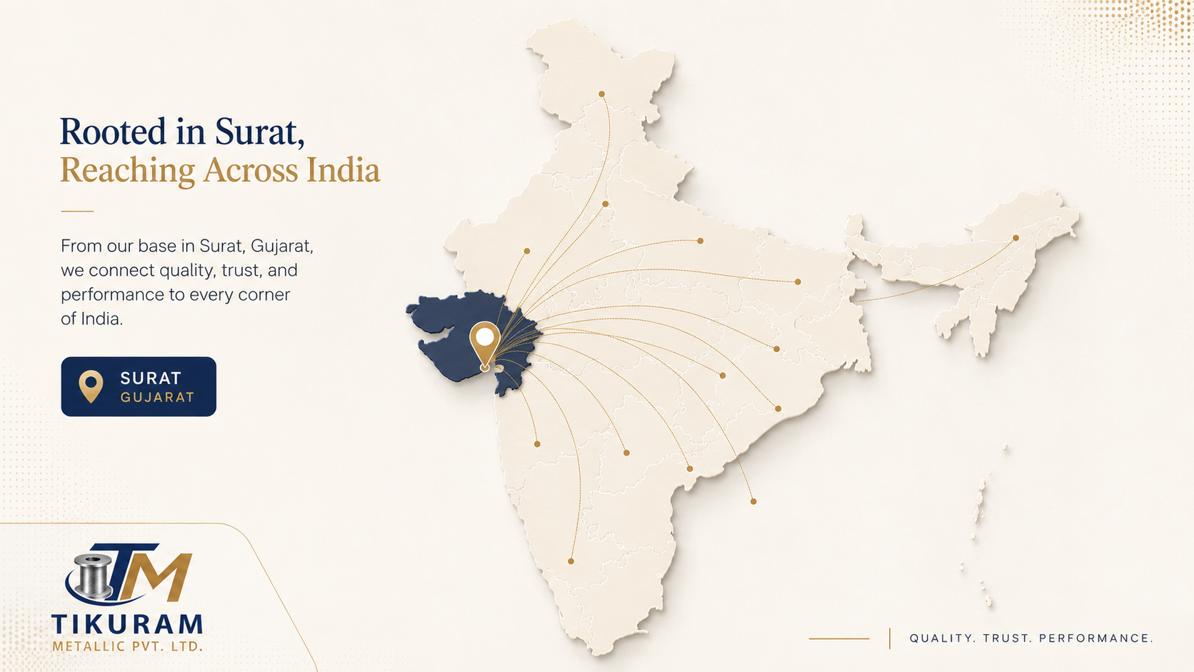 Tikuram Metallic location map Surat Gujarat India